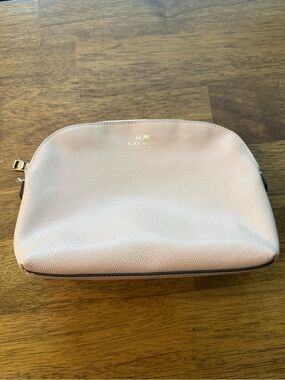 Coach beige/tan Leather Cosmetic Pouch